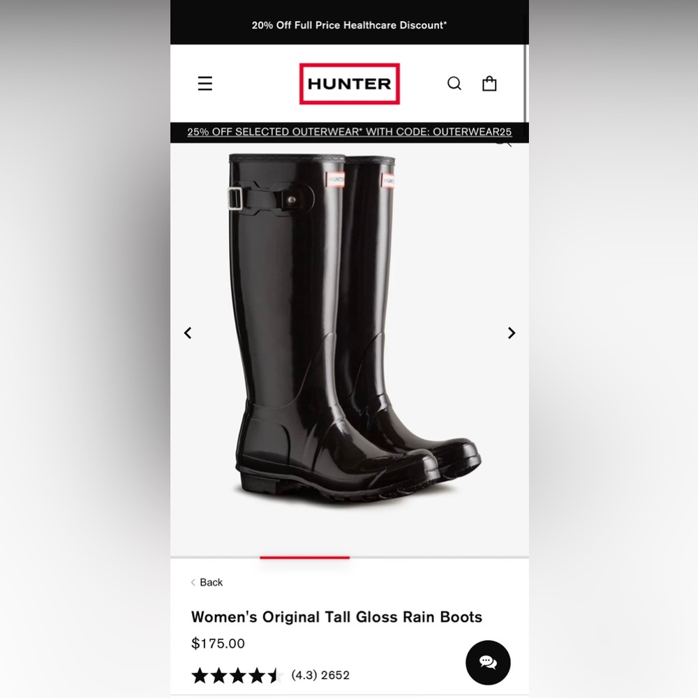 Hunter Women's Original Tall Matte Rain Boot 39 /US 8 Mid-Calf Waterproof Black